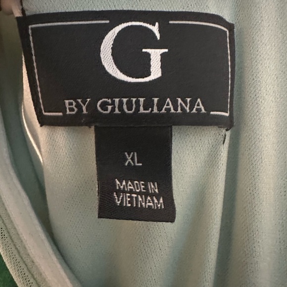 G by Giuliana Green Banana Leaf One Shoulder Wide Leg Jumpsuit - Picture 2 of 7